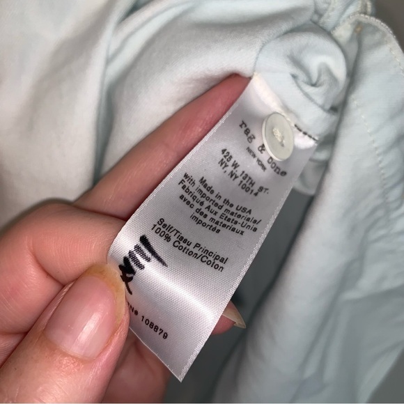 Rag & Bone Soft Blue Cotton Top S - Picture 5 of 10
